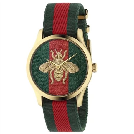 Gucci Mixte Analogique Classique Quartz Montre avec Bracelet en Nylon YA126487