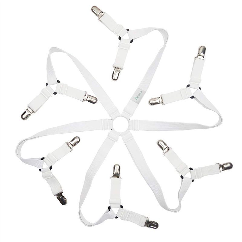 Acoser Feuille Sangles, Long, réglable Drap de lit Clip, 6 Côtés Triangle, adapté pour toute taille Lit, DE TABLE
