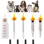 GSSFASHION Kit de Mise Bas Chiot Chaton, Kit de Mise Bas avec Tétine d'alimentation Stéthoscope Ciseaux Pinces de Cordon Aspirat