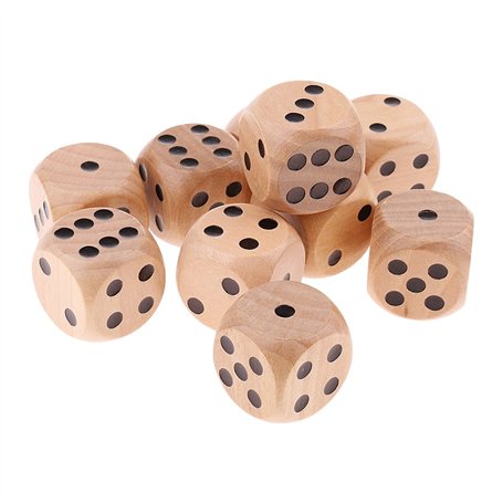 SM SunniMix 10pcs Dés en Bois 3cm - Bois