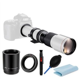 JINTU 500-1000mm f/8 Téléobjectif Lentille pour Canon EF/EF-S pour Canon EOS 2000D 4000D 1100D 1000D 400D 450D 500D 550D 650D 70