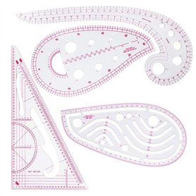 Couture Règle 4 Pièces Règle Métrique Règle de Courbe pour la Couture Modèle de Dessin Outil Sur Mesure pour Vêtements de Bricol