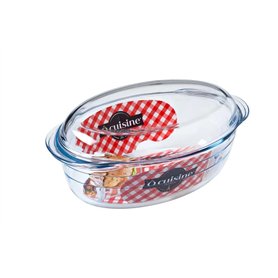 Ô cuisine cocotte Ovale en Verre Borosilicate 3L