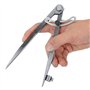 Compass,Akozon 200mm Compas en Acier au Carbone Professionnel Compass Pencil Grande Diviseur d'ailes en Cuir Outil Rotatif Sépar
