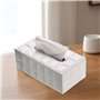 SUMNACON Distributeur/Boîte à Mouchoir Rectangulaire avec PU Cuir, Sobre, Joli pour la Famille, Le Bureau, la Tablette (Blanc)