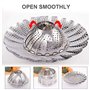 CHINZIO Panier Vapeur INOX, Paniers Cuit-Vapeur Légumes Pliable avec Éponge de Nettoyage, pour Cuire Légumes et Aliments ou Pani