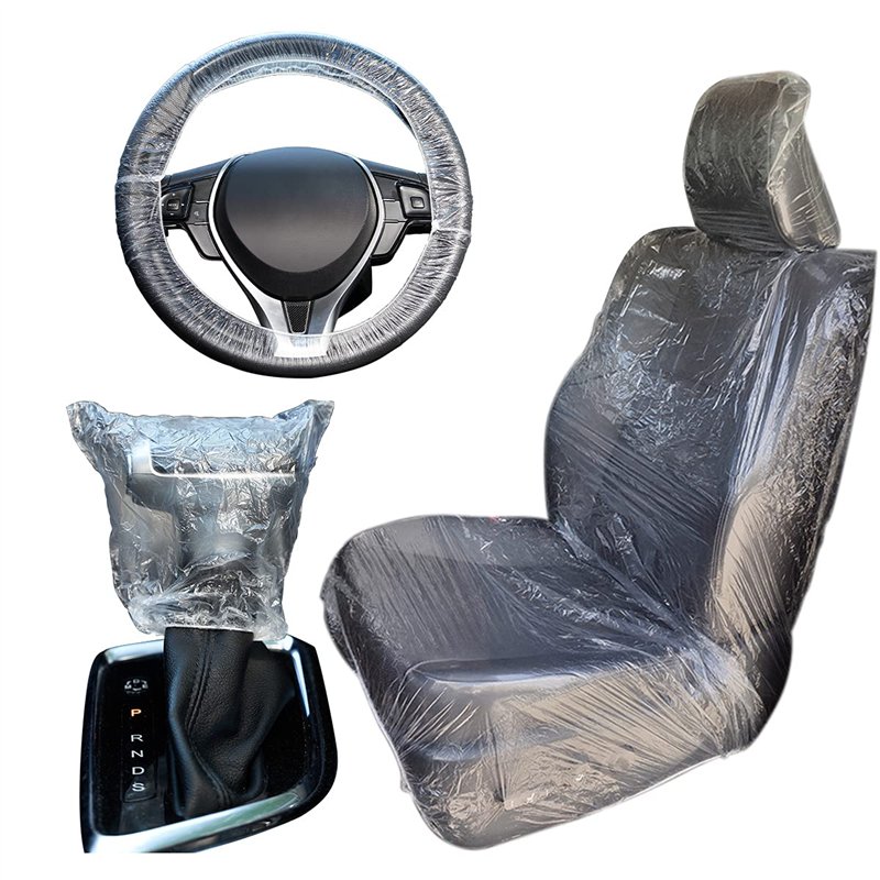 Auptiz 10pcs de Housses de Siège Auto Unidirectionnelles Faites de Protections en Plastique, Imperméable Et Anti-poussière Houss