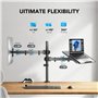 HUANUO Bras de Moniteur avec Plateau pour Ordinateur Portable, entièrement réglable pour écran LCD LED de 13 à 27 Pouces et Ordi