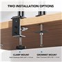 HUANUO Bras de Moniteur avec Plateau pour Ordinateur Portable, entièrement réglable pour écran LCD LED de 13 à 27 Pouces et Ordi