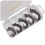 DXIA 50Pcs Boîte Hameçons, Acier à Haute Teneur en Carbone Crochets Décalés de Pêche Convient à Leurres Cuillères Offset Hooks, 