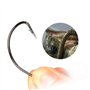 DXIA 50Pcs Boîte Hameçons, Acier à Haute Teneur en Carbone Crochets Décalés de Pêche Convient à Leurres Cuillères Offset Hooks, 