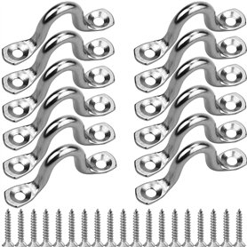 TDDL 16 Pièces Boucles de Pont pour Kayaks Pontet INOX Oeil Plaques Forme à Bosse Boucle Fixe Platine à œil Plate Pontet avec 32