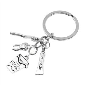 Amosfun porte-clés dentifrice brosse à dents dentifrice porte-clés pendentif pour dentiste assistant hygiéniste dentaire cadeau