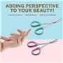 PAFASON 4 '' Ciseaux à ongles courbes et droits en acier inoxydable, ciseaux à cuticules, ciseaux de manucure, avec étui en cuir