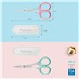 PAFASON 4 '' Ciseaux à ongles courbes et droits en acier inoxydable, ciseaux à cuticules, ciseaux de manucure, avec étui en cuir
