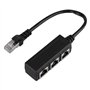 Jadpes Câble d'extension de câble réseau Un à Trois, Adaptateur de câble de rallonge Ethernet 1 mâle à 3 Femelles répartiteur de