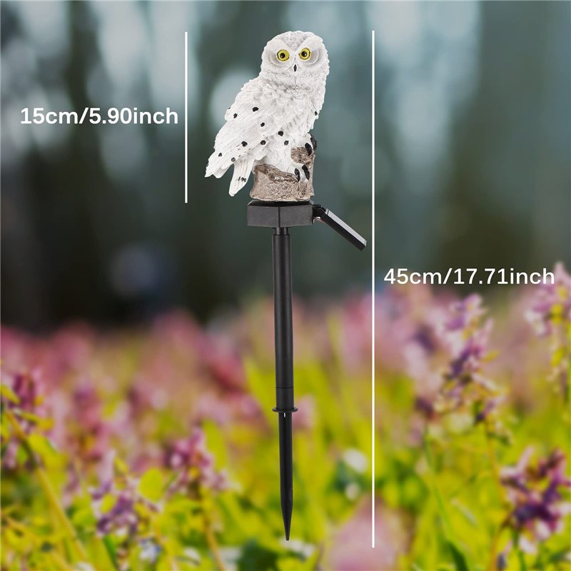 Image secondaire de Wovatech Hibou solaire lumières jardin extérieur - lampe de pelouse hibou LED étanche - lumière créative de paysage de nuit pour