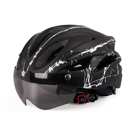 Kuashidai Casque de vélo Monobloc avec Lunettes magnétiques Casque de vélo léger avec visière Unisexe