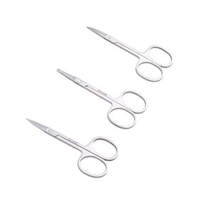 Lot de 3 petits ciseaux à sourcils et poils de nez