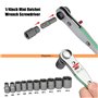 Noosverl Jeu Douilles et d'embouts 38pcs 1/4", d'outils à tournevis à cliquet - Coffret à cliquet - Petit jeu d'embouts