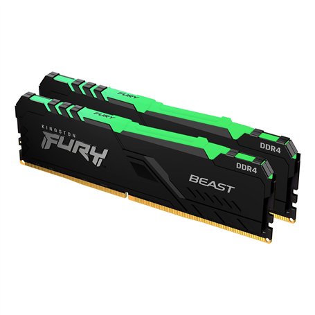 Kingston FURY Beast RGB 32GB (2x16GB) 2666MT/s DDR4 CL16 Mémoire Kit pour PC Kit de 2 KF426C16BBAK2/32
