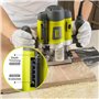 Défonceuse affleureuse électrique, DEWINNER à Bois 1200W, profession plastifieuse avec Accessoires DE-60082BMC