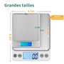 KUBEI Taille extra large Balance de alimentaire 5kg/0.1g Rechargeable par USB Numérique Balance de Cuisine，PréCision Balance Éle