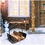 Amagabeli Panier à bûches 45 x 30 x 43cm Porte-bûches de cheminée panier bois de chauffage panier porte buche cheminee Support À