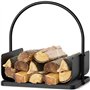 Amagabeli Panier à bûches 45 x 30 x 43cm Porte-bûches de cheminée panier bois de chauffage panier porte buche cheminee Support À