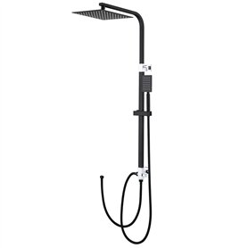Auralum Colonne de Douche Noir sans Mitigeur Réglable en Hauteur