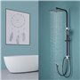 Colonne de Douche avec Tête de Douche Carré 25x25cm pour Baign