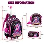 Sac d'école Primaire Licorne Sacs à Dos Chariot avec Sac Repas Bandoulière Trousse En