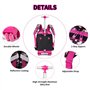 IvyH Cartable Fille Sac à Dos à roulettes, Sac d'école Primaire Licorne Sacs à Dos Chariot avec Sac Repas Bandoulière Trousse En