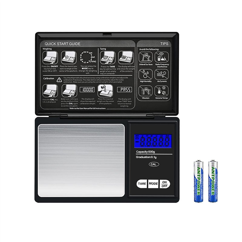 Mini balance de poche numérique portable de cuisine 0,1 g 500 g Balance numérique haute précision pour or, bijoux, nourriture, h