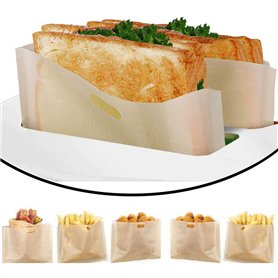 DECARETA 6 pcs Sac pour Grille-pain Sacs à Toasts Résistance à Haute Température Sac de Cuisson pour Grille-pain