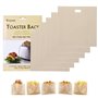 DECARETA 6 pcs Sac pour Grille-pain Sacs à Toasts Résistance à Haute Température Sac de Cuisson pour Grille-pain, Micro-ondes,Fo