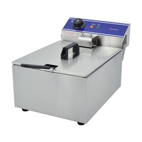 MOOTACO Friteuse électrique Professionnelle Inox unique réservoir 6L Huile