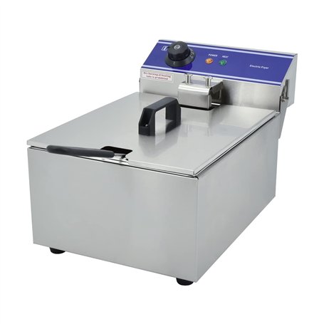 MOOTACO Friteuse électrique Professionnelle Inox unique réservoir 6L Huile
