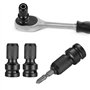 3 Pièces Adaptateurs de Douille 1/2" Carré à 1/4" Hexagonal, Convertisseur de Mandrin à Libération Rapide Hex Ratchet Socket Clé
