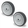 Lot de 2 roues encastrables – Axe de 150 mm – En TPE – Roulettes pour appareil