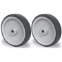 Lot de 2 roues encastrables – Axe de 150 mm – En TPE – Roulettes pour appareil, roulettes pour chariot de manutention