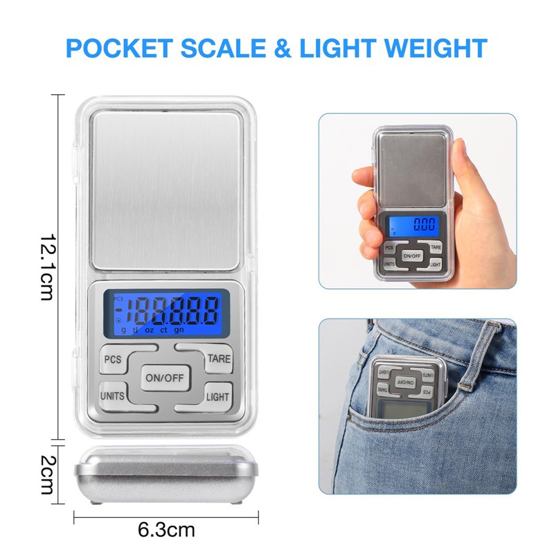 Image secondaire de Brencco Balance de Precision 0.01g-500g, Petite Balance de Précision avec écran LCD rétroéclairé Mini Balance de Cuisine Precisi