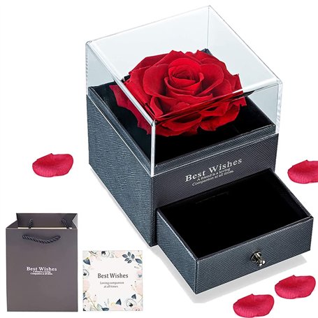 Boîte Rose Éternelle avec Bijoux