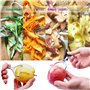 2 pièces éplucheur légumes, Acier inoxydable, Éplucheur à peaux souples à lame curvée et dentelée en acier inoxydable, Économe,E