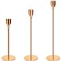Amzeeniu Chandelier Bougeoir Dorés 3 Pcs