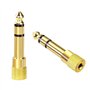 VCE Adaptateur Jack 6.35mm Mâle vers 3.5mm Femelle Stéréo Audio Plaqué Or Lot de 2