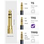 VCE Adaptateur Jack 6.35mm Mâle vers 3.5mm Femelle Stéréo Audio Plaqué Or Lot de 2