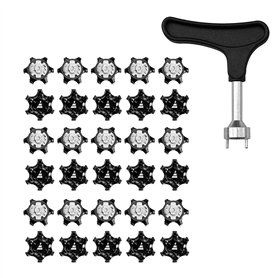 Dapuly Lot de 30 crampons antidérapants pour chaussures de golf - Avec clé à pointe de golf - Pour entraînement de golf