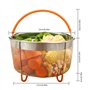 Waroomss Panier De Nettoyage, 304 en Acier Inoxydable Cuiseur À Vapeur Steam Basket Autocuiseur Anti-brûlure Steamer Multi-Fonct