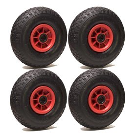 LOT de 4 x roue gonflable diable 260 x 85 (3.00-4) alésage 20 mm roulement à rouleaux